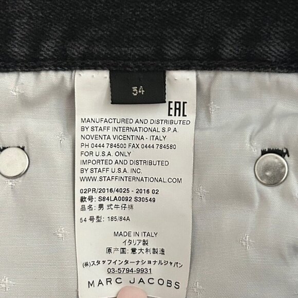 Marc Jacobs Women's Black Size 27 Medium Wash Denim Straight Slim Jeans - Picture 8 of 13